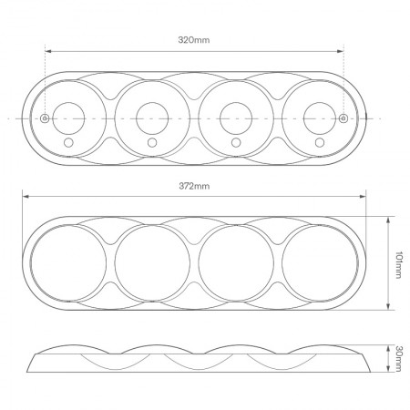 Quad Combination Rear Lamp - Clear Lens - Black Bracket - 12/24V